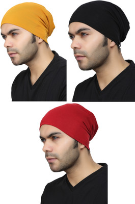 Bismaadh Solid Beanie Cap(Pack of 3)