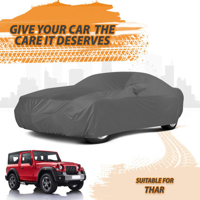 Drivo Car Cover For Mahindra Thar (With Mirror Pockets)(Grey)