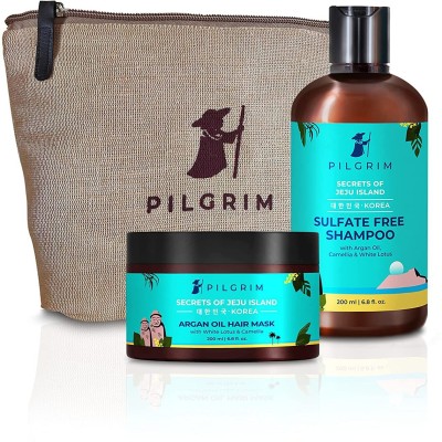 Pilgrim Hair Care Kit with Eco-friendly Jute Bag Sulphate Free Shampoo 200ml + Hair Mask 200g For Hair Growth, Hair Fall Control(2 Items in the set)