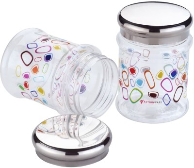 NavneetPriya Plastic, Steel Cookie Jar  - 1000 ml(Pack of 2, White)