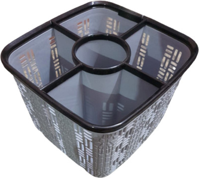 Cltllzen 5 Compartments plastic 5 Compartments plastic Pen Stand cosmetic stand(Grey)