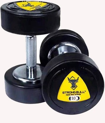 HACKERX Rubber Dumbbell FOR GYM & HOME EXERCISE 10 KG 2 pcs Muscle Building Fixed Weight Dumbbell(20 kg)