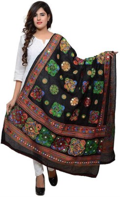 raj-rajeshwari collection Cotton Blend Embroidered Women Dupatta