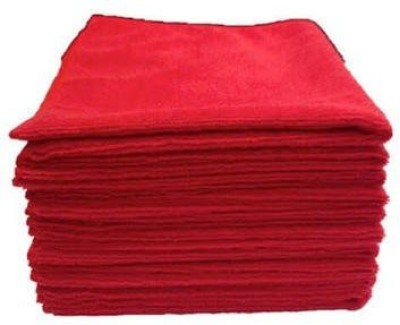 PRASAD Red Microfiber Cotton Home, Kitchen,Car,Table,Mirrors(15X15-inch) Pack of 6 Wet and Dry Cotton, Microfiber Cleaning Cloth(6 Units)