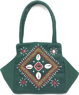 SriShopify Handicrafts Women Green Handbag