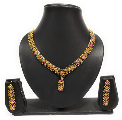 R A Enterprises Alloy Gold-plated Gold Jewellery Set(Pack of 1)