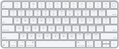 Apple Magic Keyboard with Touch ID for Mac models with Apple silicon MK293HN/A Bluetooth Laptop Keyboard(White, Silver)