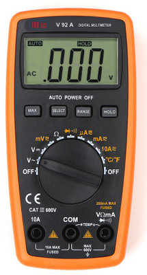 VAR TECH V 92 A, 3 1/2 Digits (2000 Counts), 600 V DC/AC, Auto Ranging Digital Multimeter(Black, Orange 2000 Counts)