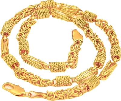 DMJ (20Inch) 22K Finely Detailed Men's Chain in Gold Plating Gold-plated Plated Stainless Steel Chain