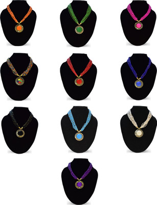 Grace Collections Beads Gold-plated Plated Alloy Necklace Set