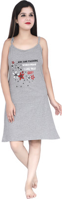PG fashion Women Nighty with Robe(Grey)