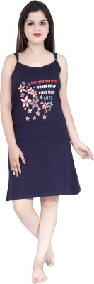 PG fashion Women Nighty with Robe(Dark Blue)