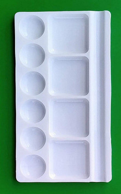 First Click Plastic 10 Paint Wells Palettes(Set of 1, PURE WHITE)