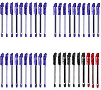 LEXI Jet Speed Ball Pens I Student Pens I Executive Pen I Pocket Pens I Exam Pen I 0.7 mm Ball Point Pens I Blue, Black &amp; Red Ink Color_Pack of 30 Ball Pens I 3 Set of 10 Pen Pouch Ball Pen  (Pack of 40, Multicolor)