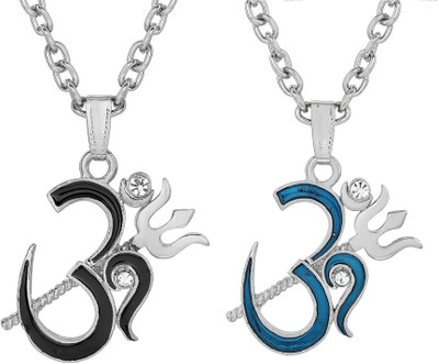 morir Silver Cubic Zirconia Brass Pendant Set