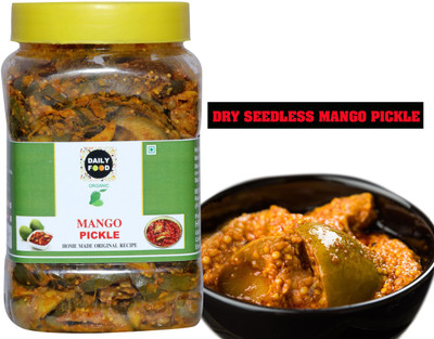 Daily Food Dry Seedless Mango Pickle Aam Ka Achar Homemade Organic (400 grams) Mango Pickle(400 g)