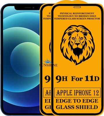 SUNSHINE Edge To Edge Tempered Glass for Apple Iphone 12(Pack of 2)