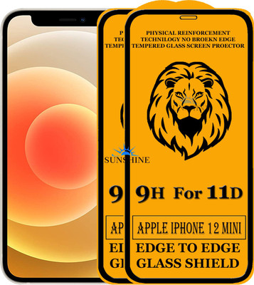 SUNSHINE Edge To Edge Tempered Glass for Apple iphone 12 Mini(Pack of 2)