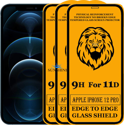 SUNSHINE Edge To Edge Tempered Glass for Apple iPhone 12 Pro(Pack of 3)