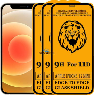 SUNSHINE Edge To Edge Tempered Glass for Apple iphone 12 Mini(Pack of 3)