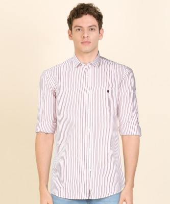 Louis Philippe Sport Men Striped Casual Red Shirt