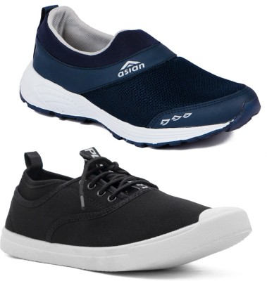 ASIAN Walking Shoes For Men(Black, Blue)