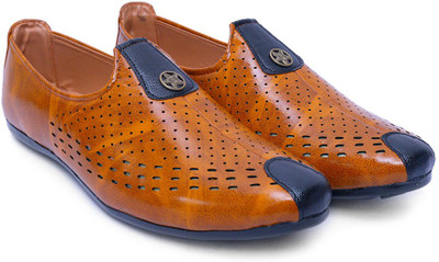 Von kiraro Lazer Cut Casual Comfortable Loafers For Men(Tan , 9)