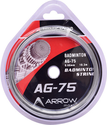 ArrowMax BASIC STARTERS BADMINTON GUT STRINGS FOR GENERAL RACQUETS 0.68 Badminton String - 10.3 m(Silver)