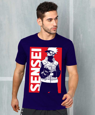 VIKCLIQUE Printed Men Round Neck Blue T-Shirt