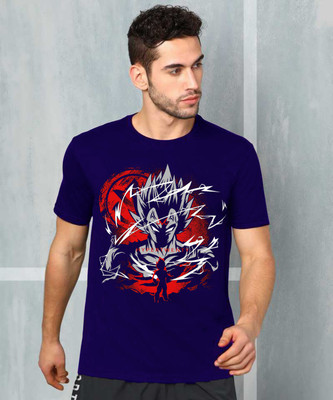 VIKCLIQUE Printed Men Round Neck Blue T-Shirt