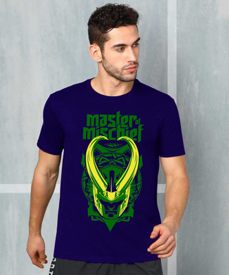 VIKCLIQUE Printed Men Round Neck Blue T-Shirt