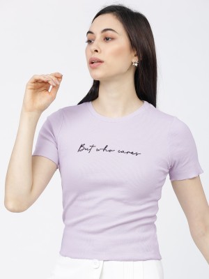 Tokyo Talkies Casual Embroidered Women Purple Top