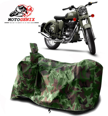 MOTOGENIX Two Wheeler Cover for Royal Enfield(Battle Green, Green)