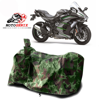 MOTOGENIX Two Wheeler Cover for Kawasaki(Ninja H2, Green)