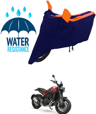 RONISH Waterproof Two Wheeler Cover for Benelli(Leoncino, Black, Orange)
