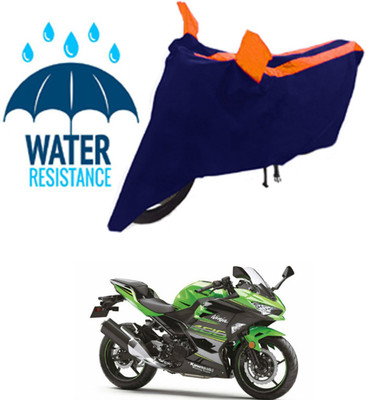 Mdstar Waterproof Two Wheeler Cover for Kawasaki(Ninja 400, Black, Orange)