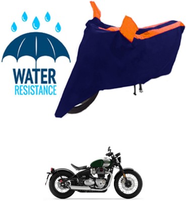 RONISH Waterproof Two Wheeler Cover for Triumph(Bonneville Bobber, Black, Orange)