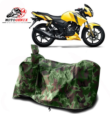 MOTOGENIX Two Wheeler Cover for TVS(Apache, Green)