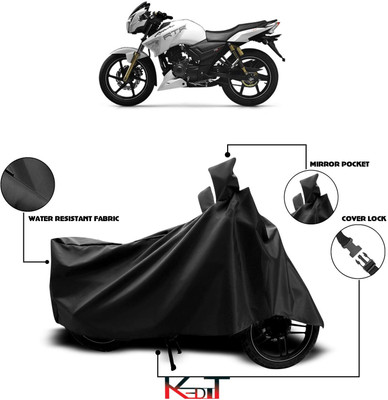 KEDIT Two Wheeler Cover for TVS(Apache RTR 200 4V, Black)