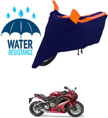 RONISH Waterproof Two Wheeler Cover for Honda(CBR650R, Black, Orange)