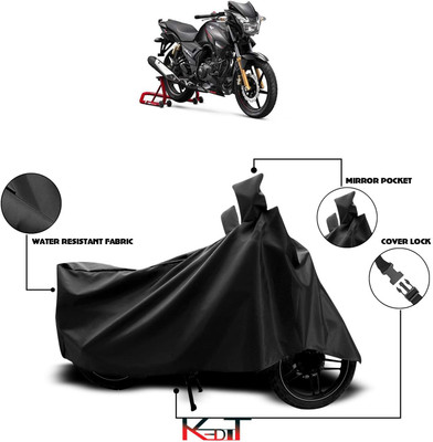 KEDIT Waterproof Two Wheeler Cover for TVS(Apache 150, Black)