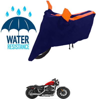 RONISH Waterproof Two Wheeler Cover for Harley Davidson(Forty Eight, Black, Orange)