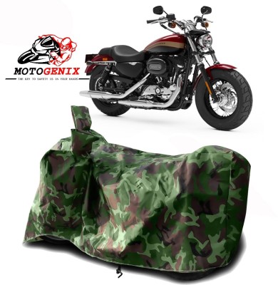 MOTOGENIX Two Wheeler Cover for Harley Davidson(1200 Custom, Green)