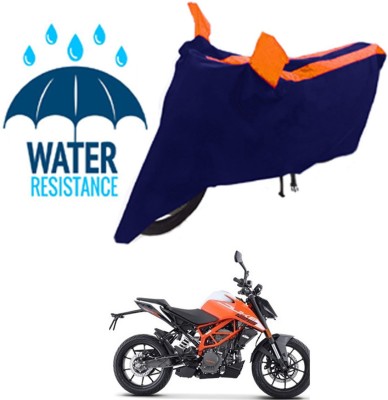 RONISH Waterproof Two Wheeler Cover for KTM(125 Duke, Black, Orange)