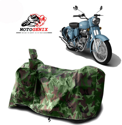 MOTOGENIX Two Wheeler Cover for Royal Enfield(Squadron Blue, Green)