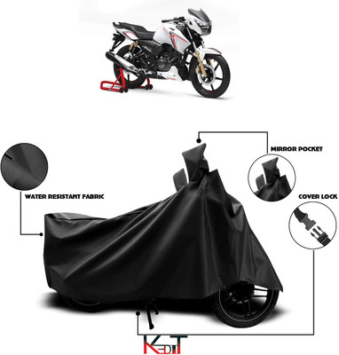 KEDIT Two Wheeler Cover for TVS(Apache RTR 180, Black)