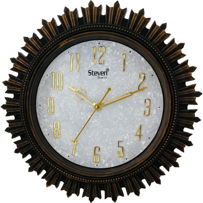 steven quartz llp Analog 31 cm X 31 cm Wall Clock(Black, With Glass, Standard)