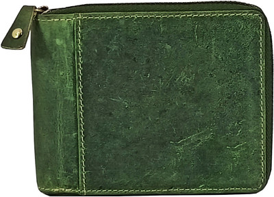 Rozvolt Men Formal Green Genuine Leather Wallet(6 Card Slots)