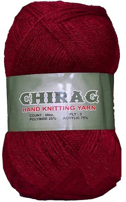 JEFFY Oswal Chirag mehroon (200 gm) Wool Ball Hand Knitting Wool/Art Craft Soft Fingering Crochet Hook Yarn, Needle Knitting Yarn Thread Shade no-19