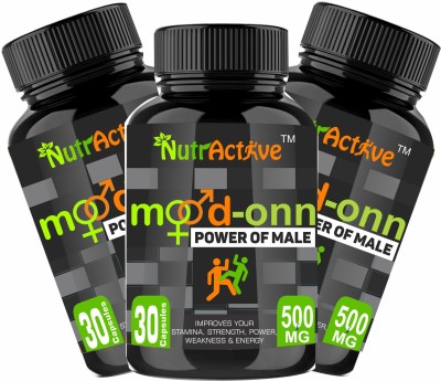 NutrActive Mood Onn|Power of Male |Improves Stamina| Weakness & Energy(30 Capsules)500mg(3 x 30 Capsules)